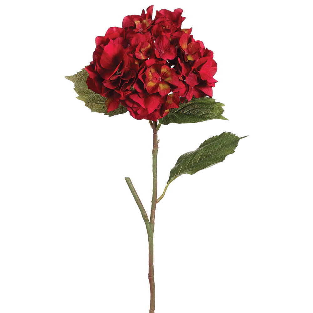 Hydrangea Flower Spray, Red, 23in