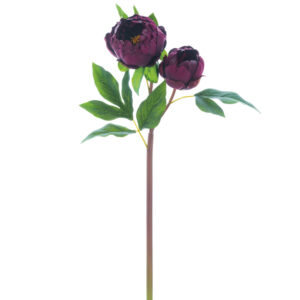 Peony Flower Spray, Purple, 22in