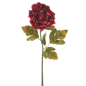 Peony Flower Spray, Burgundy, 24in
