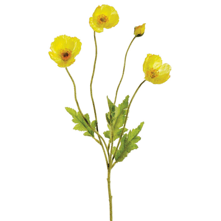 Poppy Spray, Yellow, 23.6in