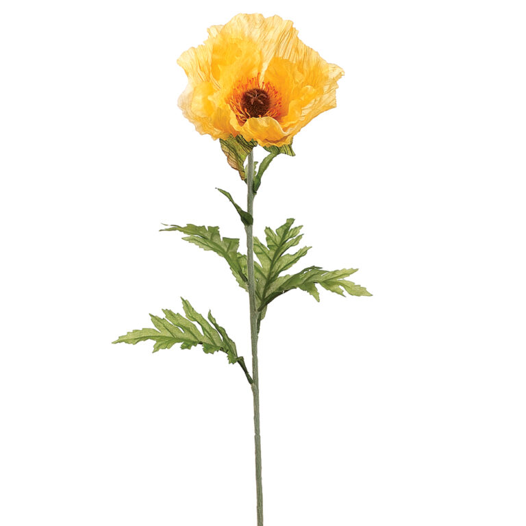 Poppy Spray, Yellow, 28in