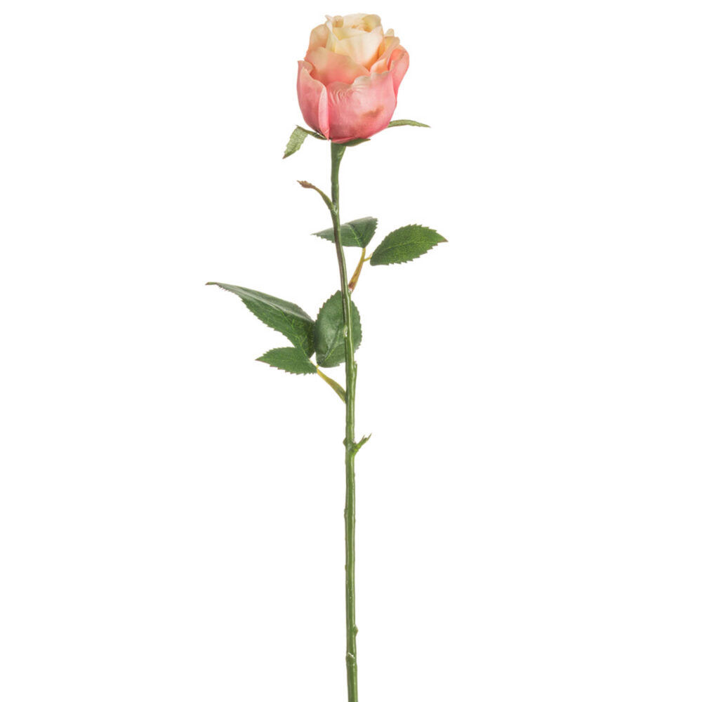 Half Bloom Rose Bud Stem, Pink, 17.5in