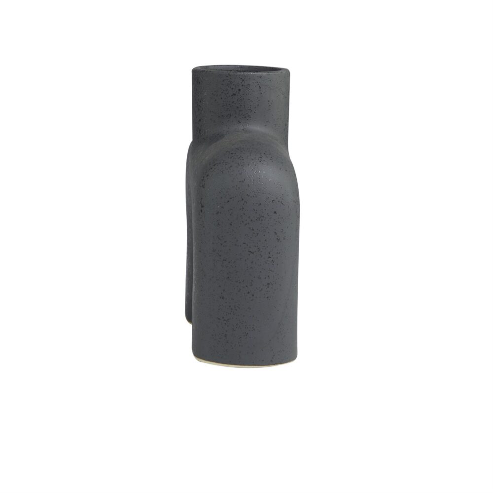 Abstract Arched Vase, Black, 9in - Image 5