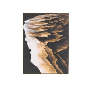 Ombre Textured Abstract Black Canvas Wall Art (48in x 36in)