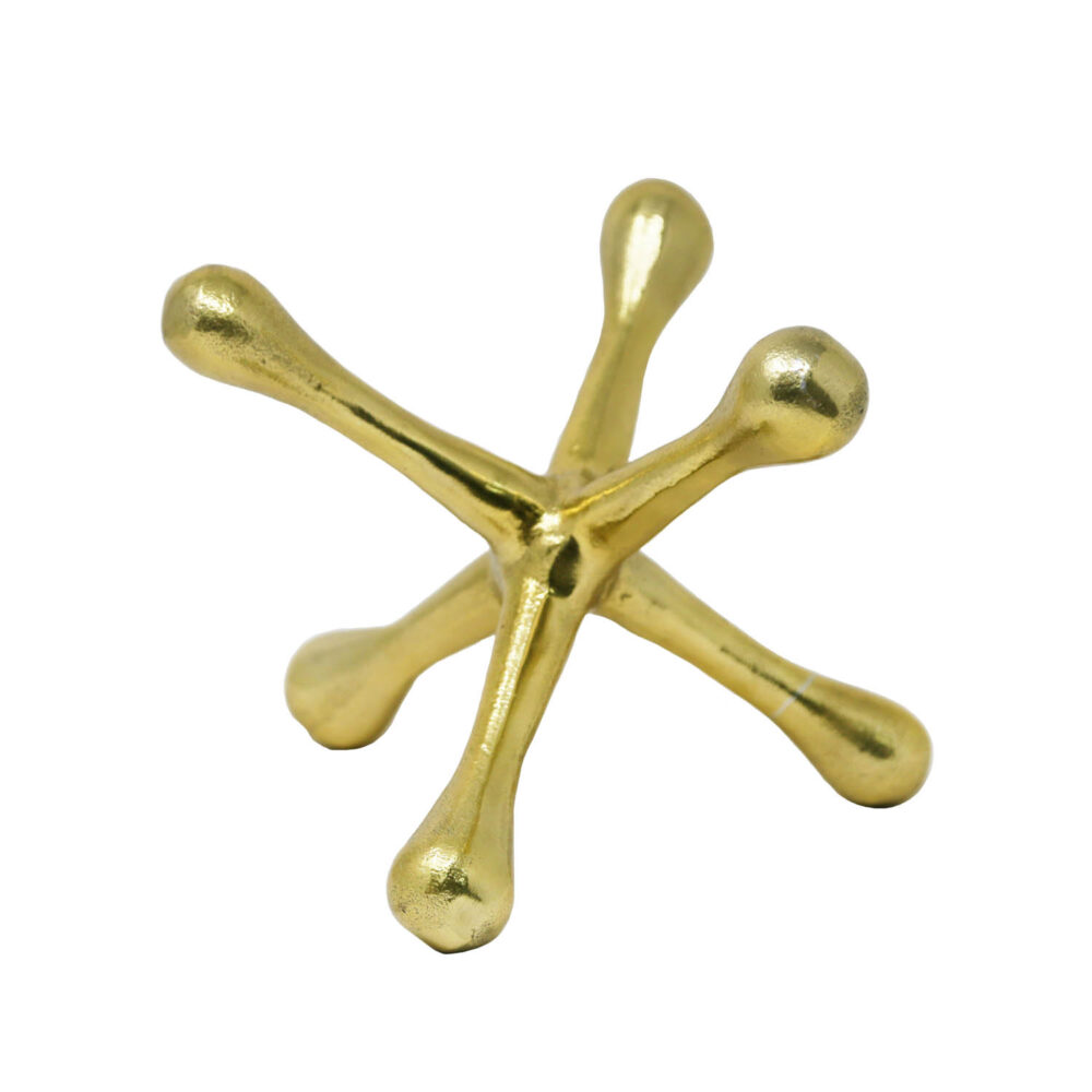 Gold Metal Jacks Decor, 5in