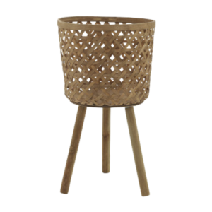 Free Standing Bamboo Planter With Legs, Brown, 19in