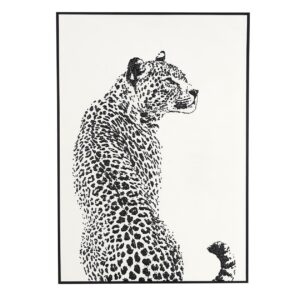 Lepoard Framed Wall Art, Black/White, 40in