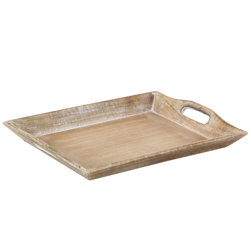 Rustic Brown Wooden Tray, 17in