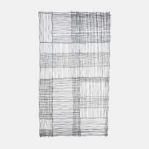 Black Metal Web Inspired Rectangular Wall Decor, 40in