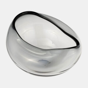 Smoked Glass Irregular Shaped Bowl, 10in