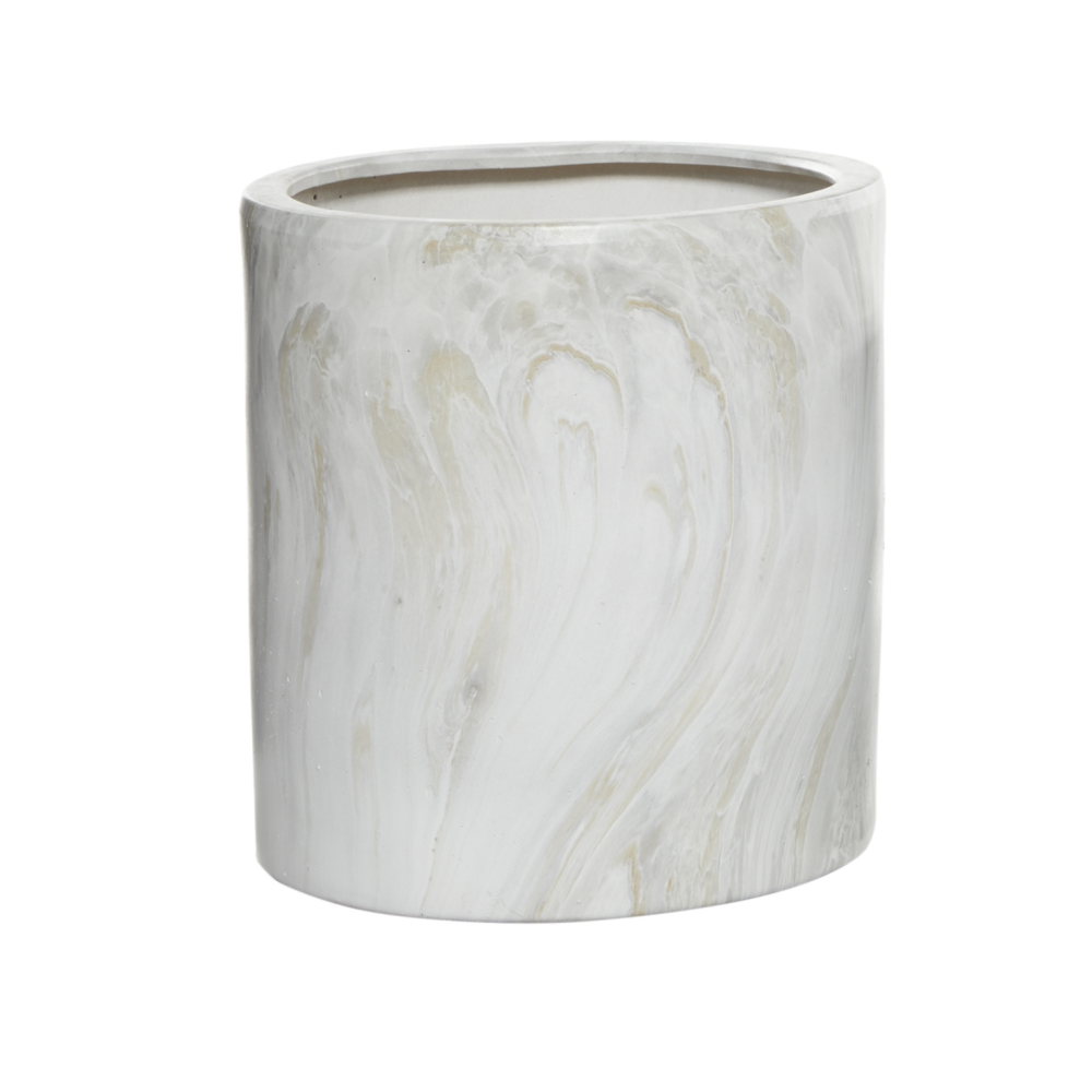 White Porcelain Indoor OR Outdoor Planter, 18in