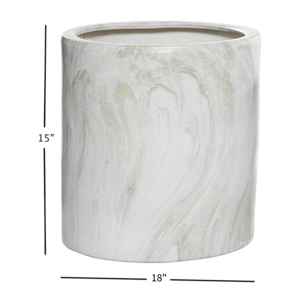 White Porcelain Indoor OR Outdoor Planter, 18in - Image 5