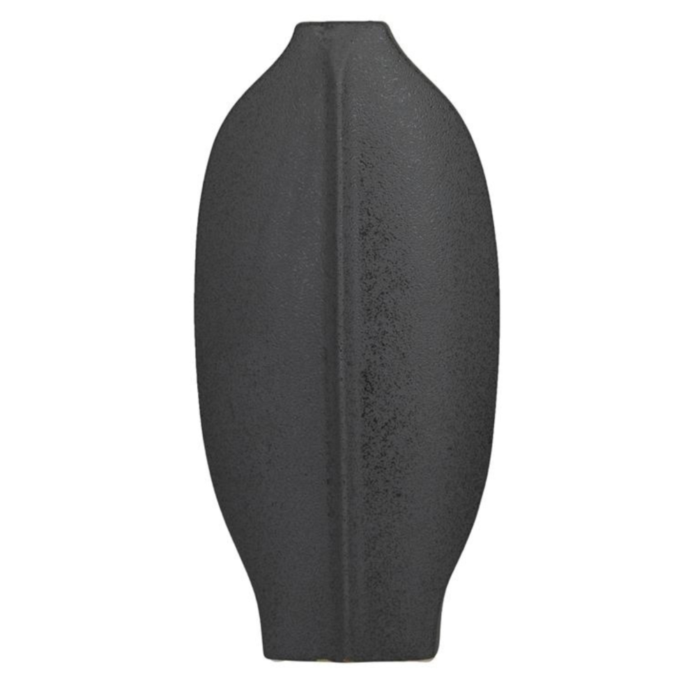 Black Ceramic Textured Vase, 18in