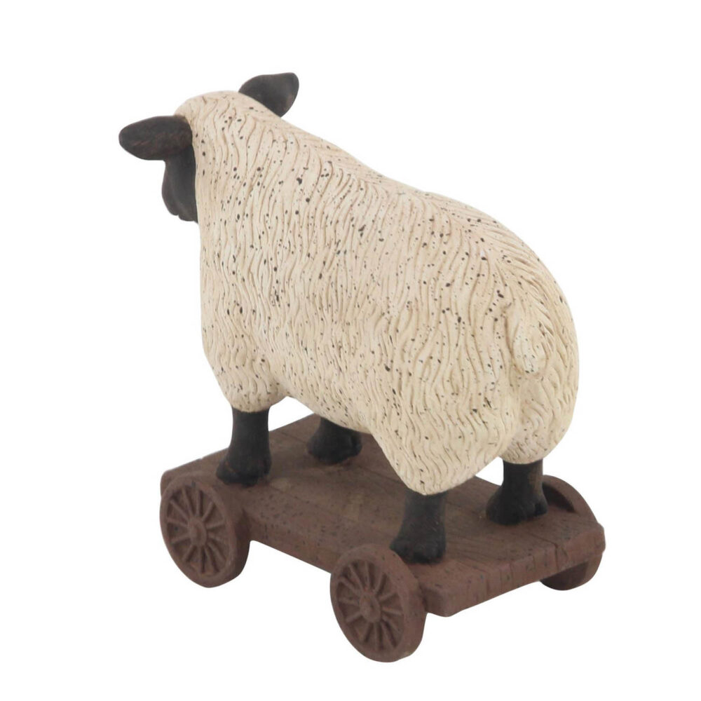 Home Decor Sheep On a Cart Sculpture, 6in - Image 5