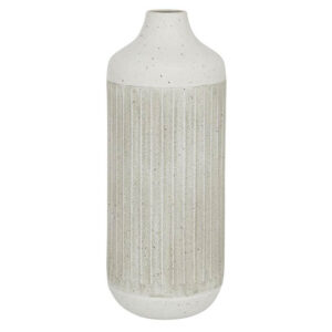 White Texture Metal Vase, 17in