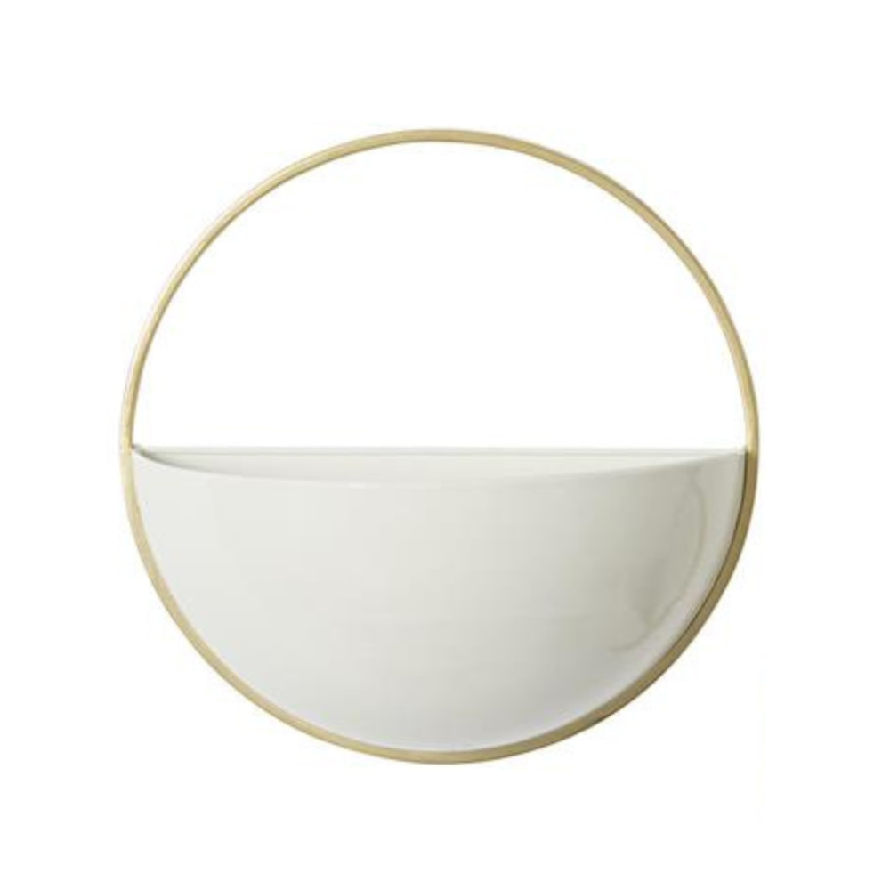 Circular Hanging Wall Shelves, White, 13in