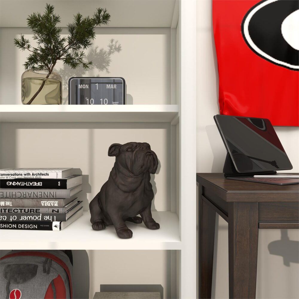 Black Polystone Bulldog Scuplture, 11in - Image 6