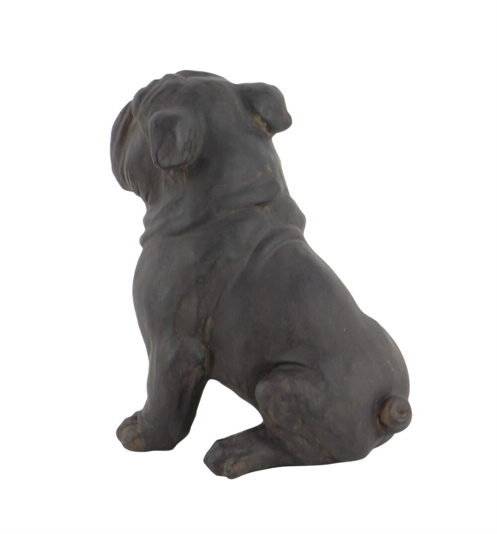 Black Polystone Bulldog Scuplture, 11in - Image 2