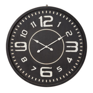 Black Wooden Wall Clock, 40in