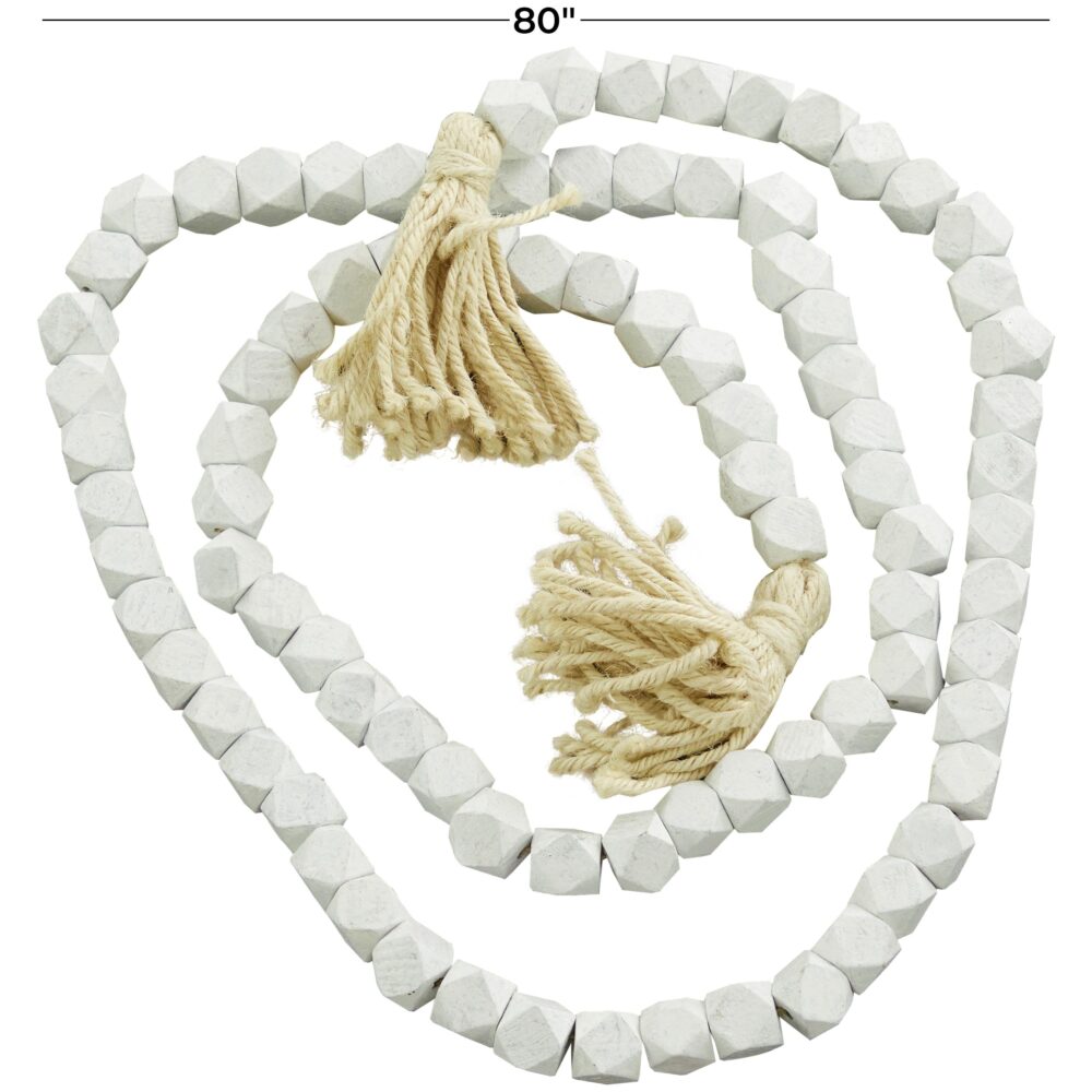 Garland Decor Beaded, White, 80in - Image 3