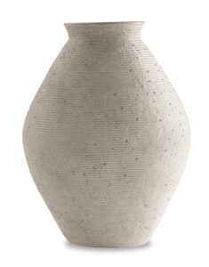 Ribbed Texture Hannela Antiqued Tan Vase, 17in