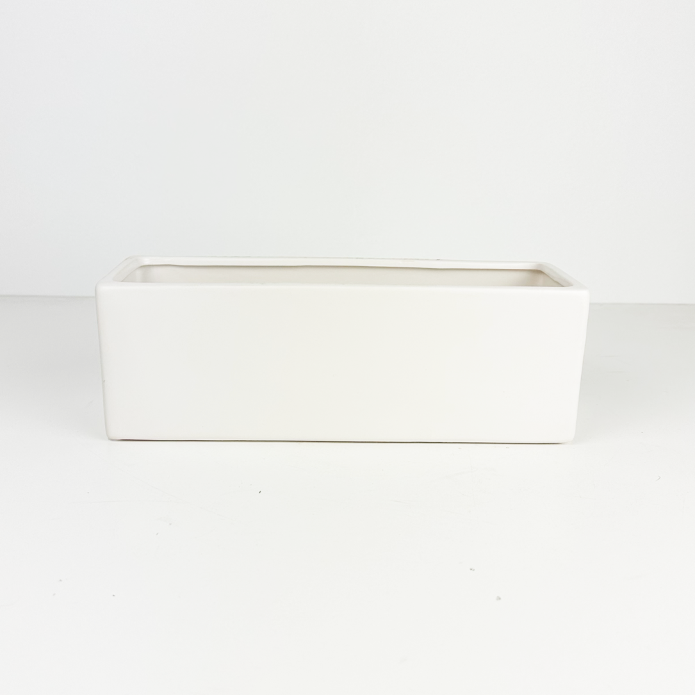 Planter Rectangle, White, 12x4x4in