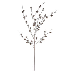Cone Faux Birch Spray, Snowed, 32in