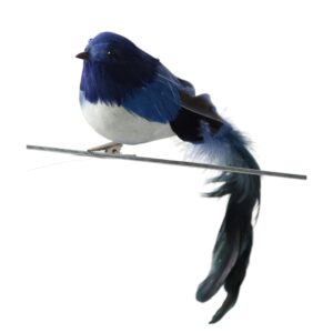 Bird Long Tail Ornament, Blue, 9in