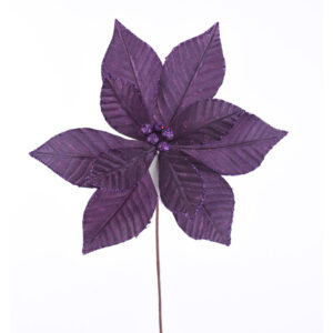 Poinsettia Pick, Purple, 19in