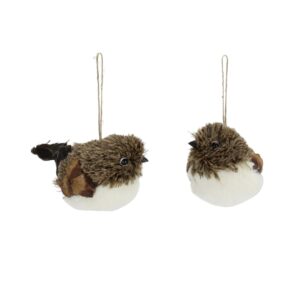 Bird Ornament, Natural, 4in (3 ASST)