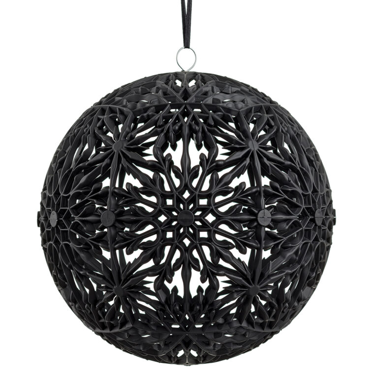 Filagree Ornament, Black, 8in