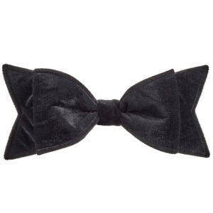 Velvet Bow Ornament, Black, 4.5in x 12in