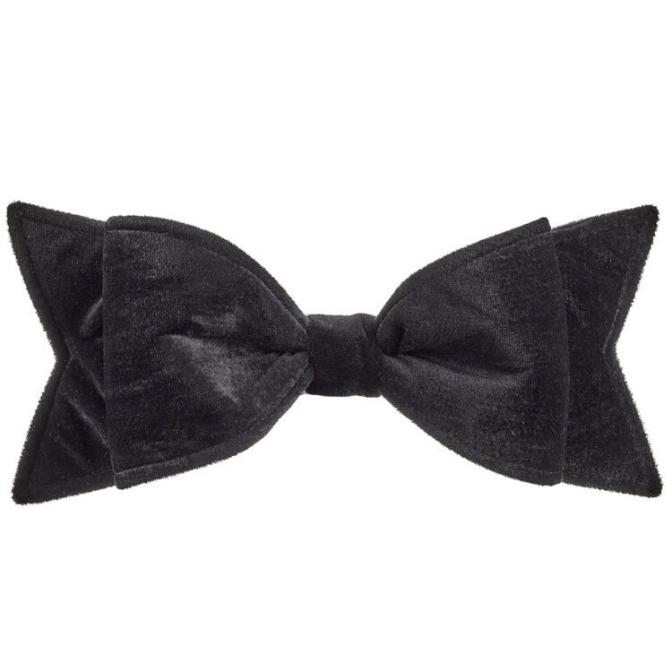Velvet Bow Ornament, Black, 4.5in x 12in