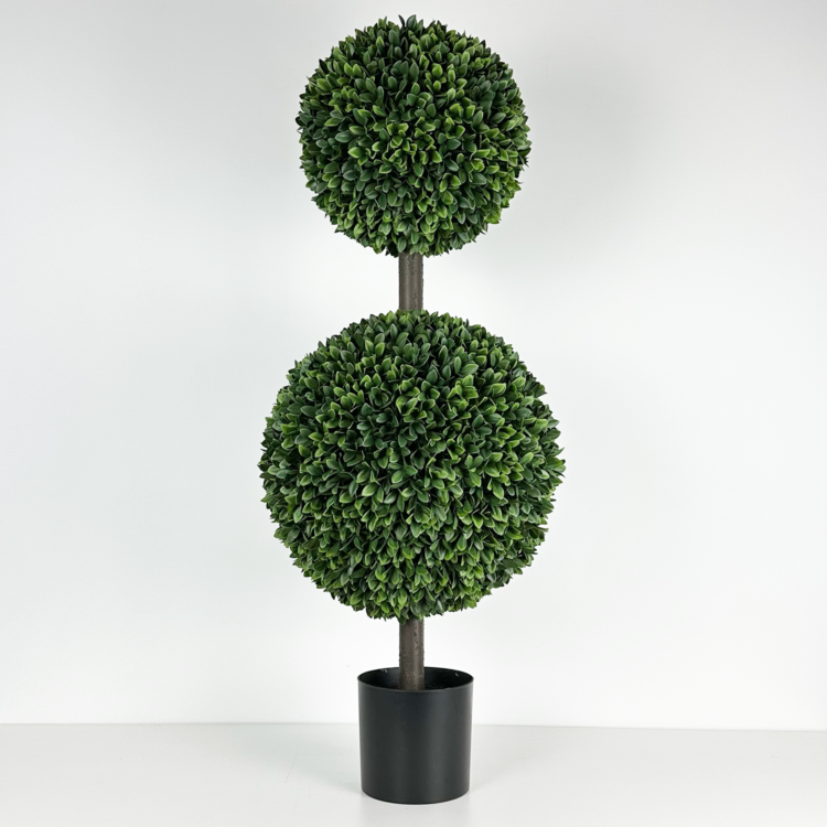 Barcelona Boxwood Double Ball Topiary Tree, 42in (UV)