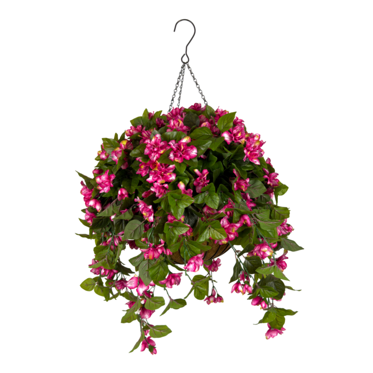 Azalea Luxe Coco Basket w Hook, Fuchsia, 24in