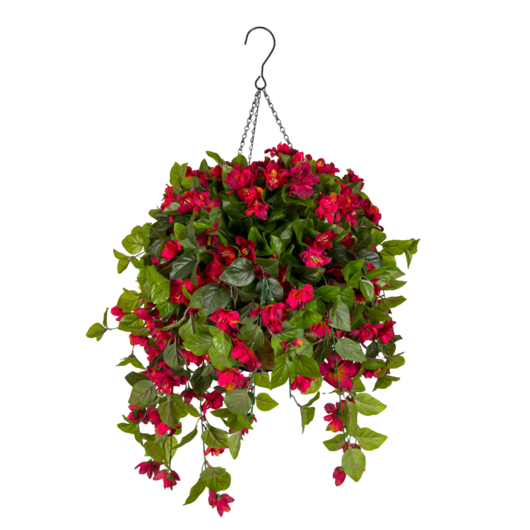 Azalea Luxe Coco Basket w Hook, Red, 24in