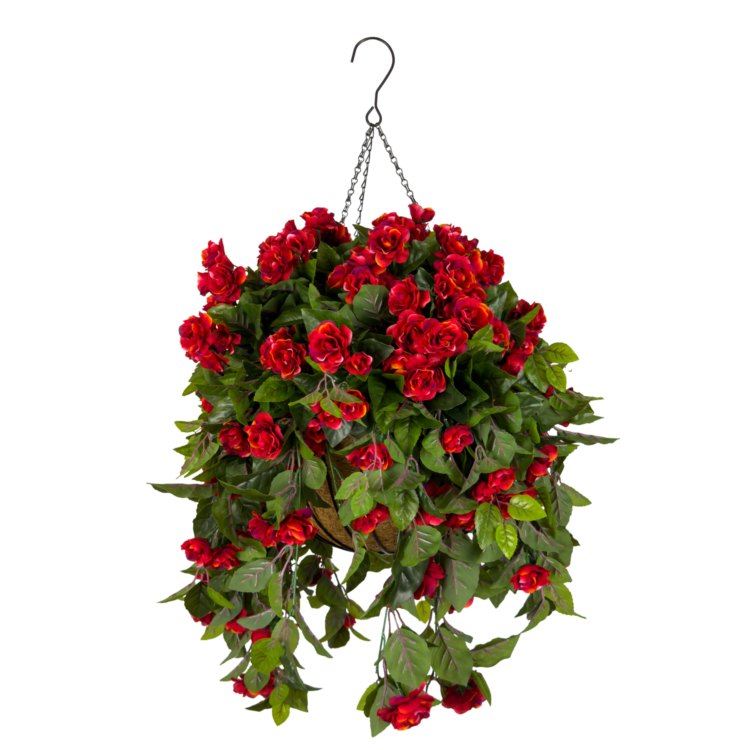 Camelia Luxe Coco Basket w Hook, Red, 24in