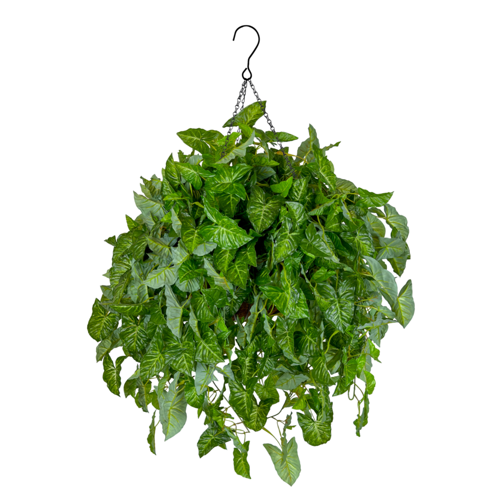 Arrow Head Luxe Coco Basket w Hook, Green, 30in