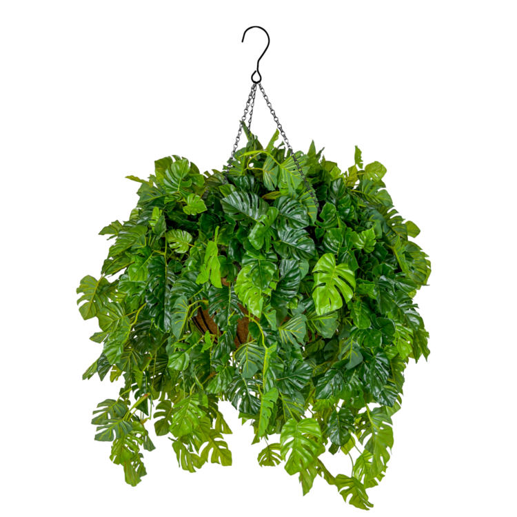 Split Leaf Luxe Coco Basket w Hook, Green, 24in