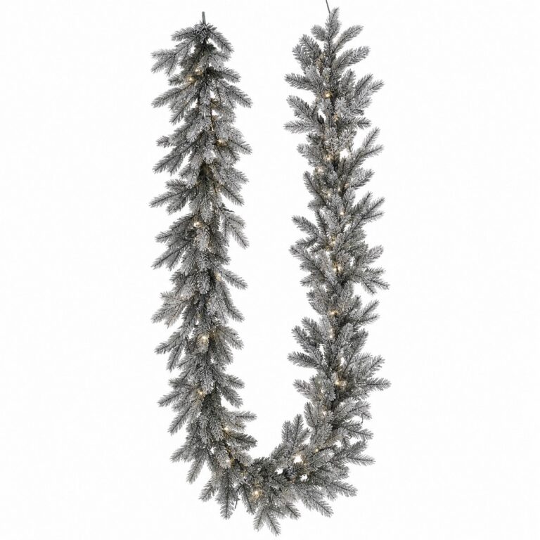 Halifax frosted pine garland, 9 ft