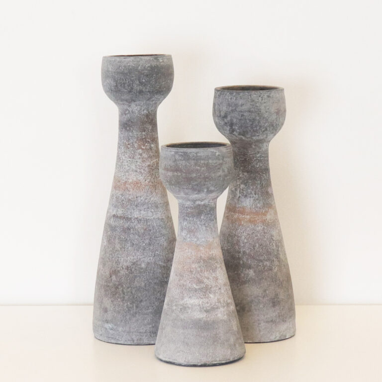 Palma Candle Holders Hand-Crafted Terracotta