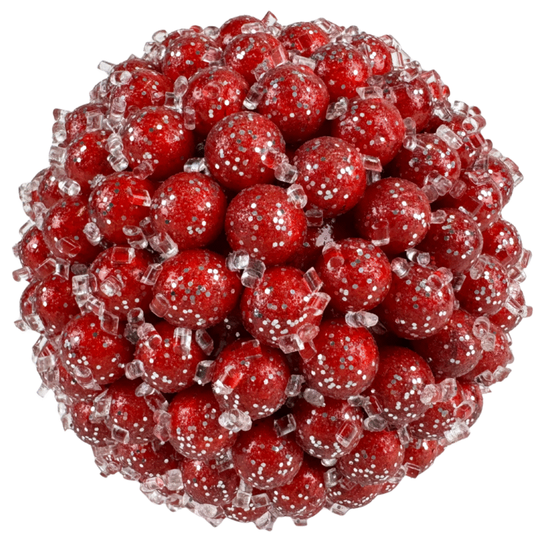 Iced Berry Orb Ornament, Red, 6in