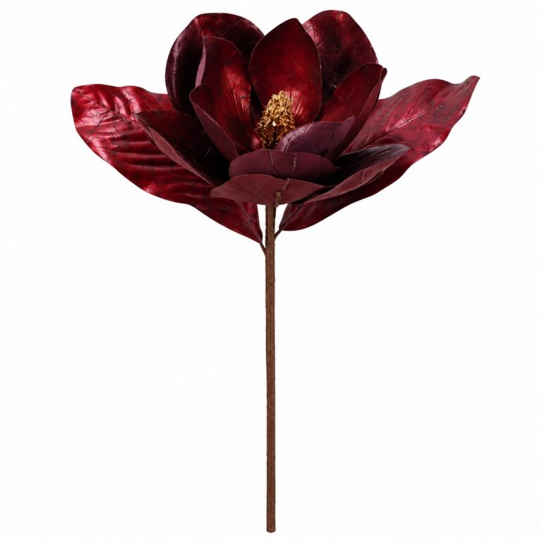 Metallic Jewel Magnolia Stem, Burgundy, 25in