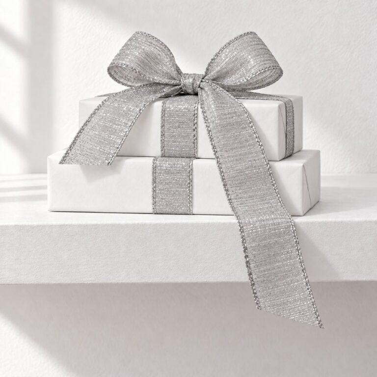 Metallic Ribbon, Silver, 2.5inx10yd