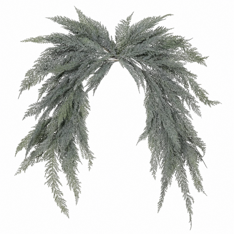 Cedar Mantel Swag Garland, Green/Frost, 65in