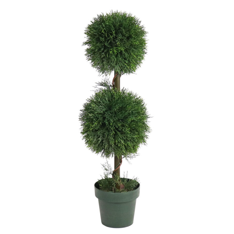 Cedar Double-Ball Topiary, Green, 3ft