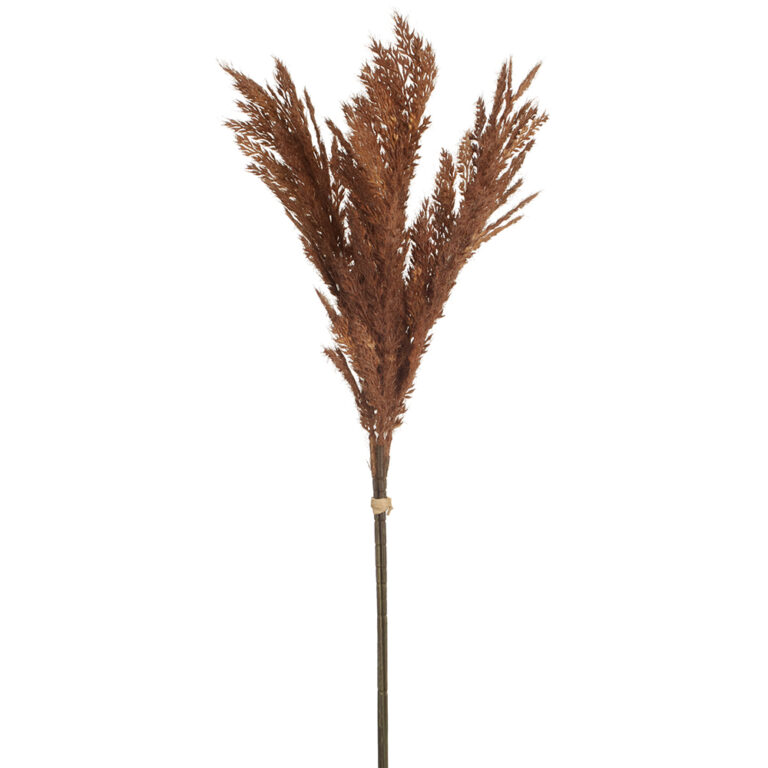 Flocked Pampas Bundle x3, Brown, 26in