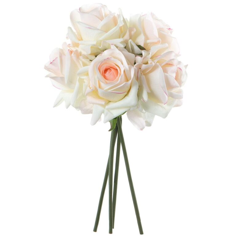 Rose Bundle, Cream Pink, 12in (Real Touch)