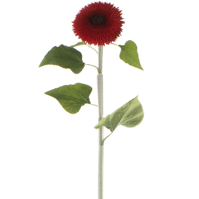 Teddy Bear Sunflower Spray, Red, 39.5in (Real Touch)