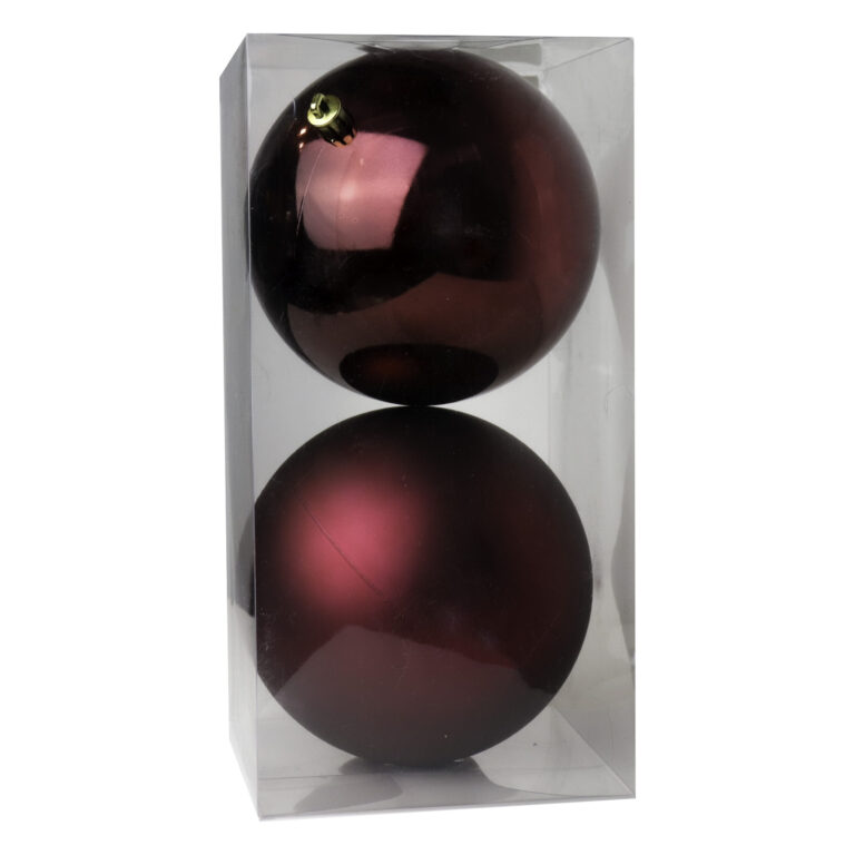 Orbs Shiny & Matte, Burgundy, 5in (S/2)